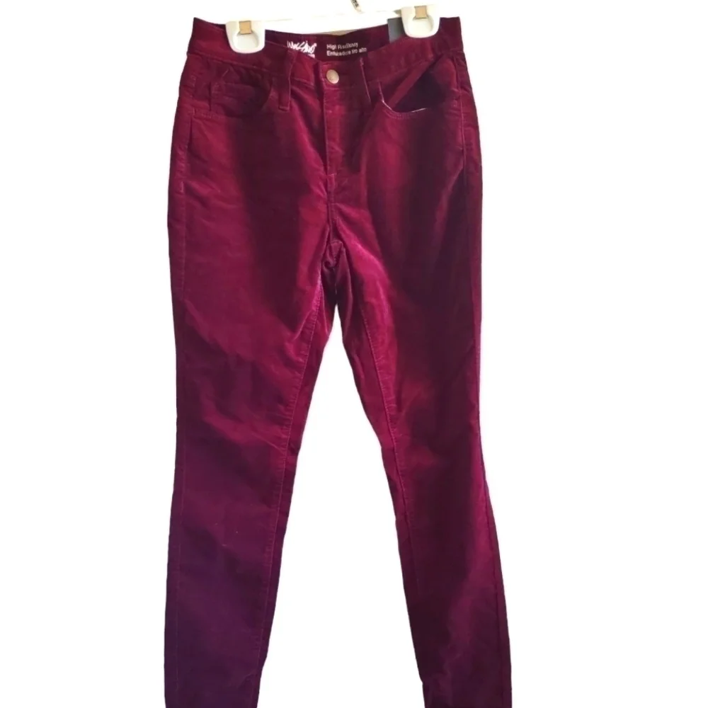 Mossimo High Rise Skinny Jeans Maroon Burgundy Women's Size 25